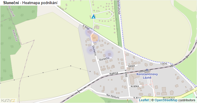 Sluneční - mapa podnikání