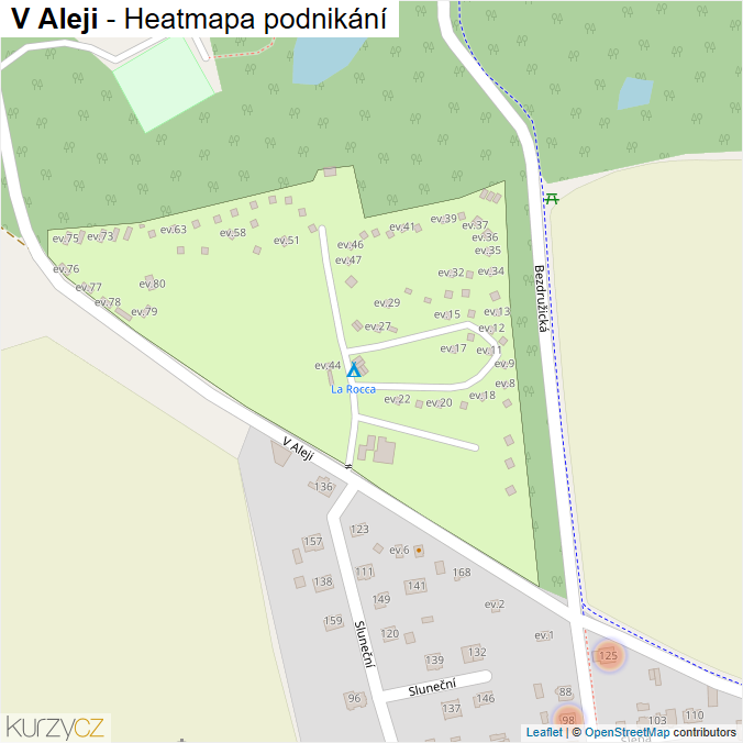Mapa V Aleji - Firmy v ulici.
