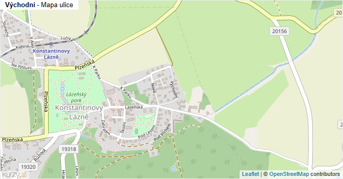 Východní - mapa ulice
