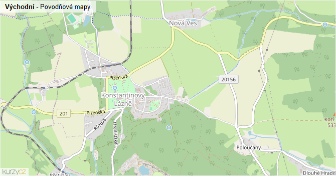 Východní - záplavové mapy stoleté vody