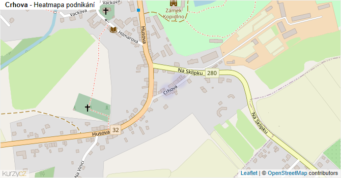 Crhova - mapa podnikání