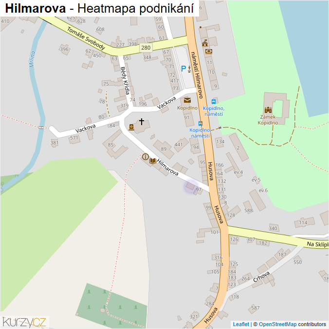 Mapa Hilmarova - Firmy v ulici.