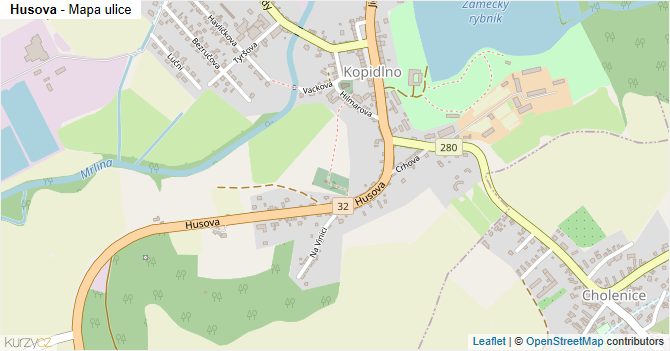 Husova - mapa ulice