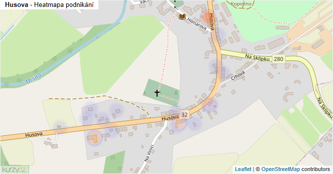 Husova - mapa podnikání