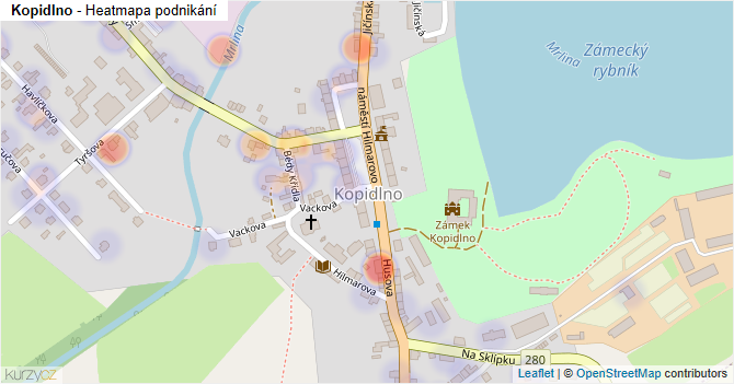 Kopidlno - mapa podnikání