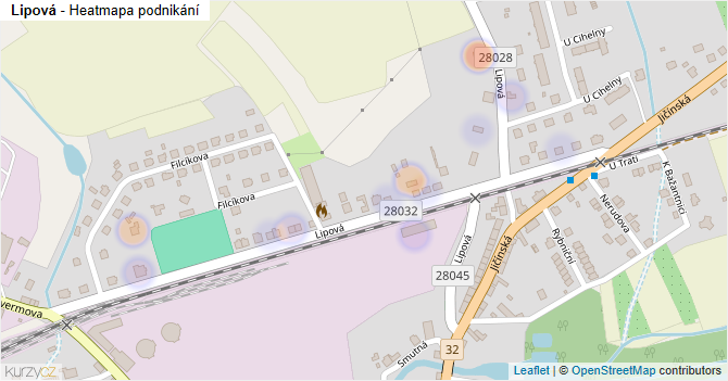 Lipová - mapa podnikání