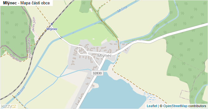 Mlýnec - mapa části obce