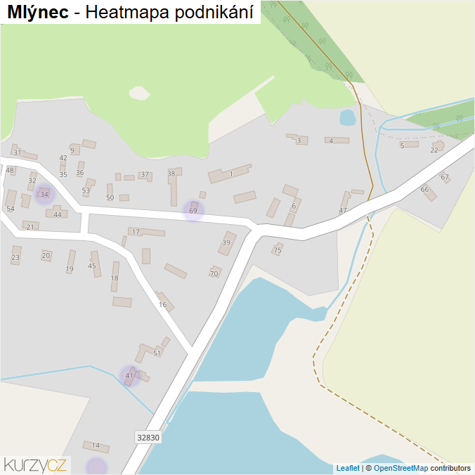 Mapa Mlýnec - Firmy v části obce.