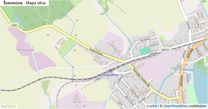 Švermova - mapa ulice