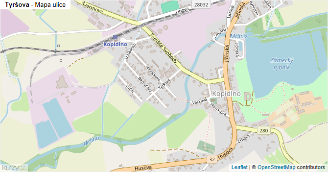 Tyršova - mapa ulice