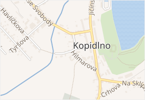 Vackova v obci Kopidlno - mapa ulice