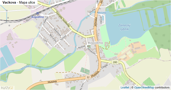 Vackova - mapa ulice
