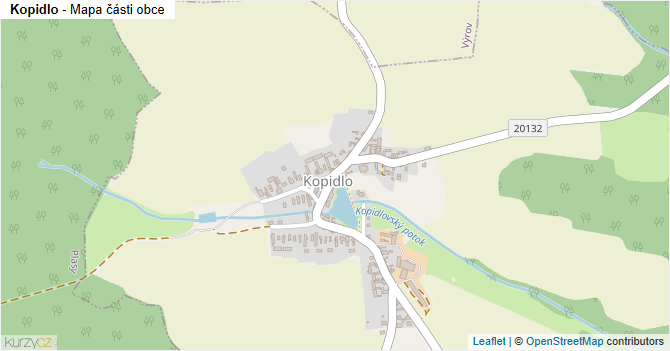 Kopidlo - mapa části obce