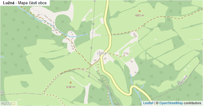 Lužná - mapa části obce