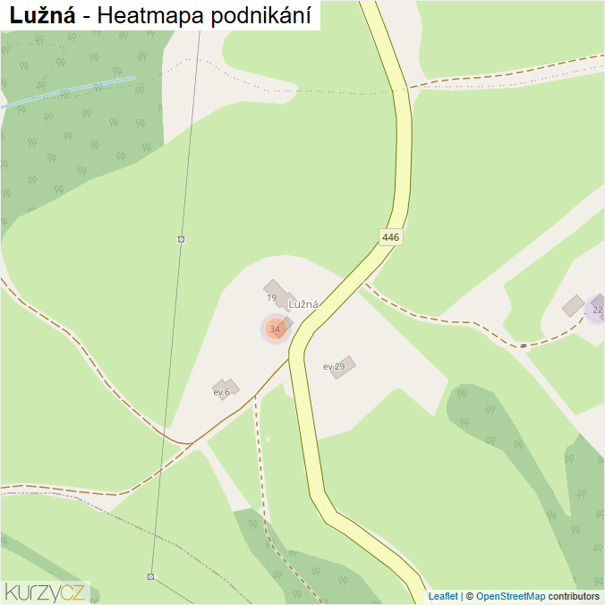 Mapa Lužná - Firmy v části obce.