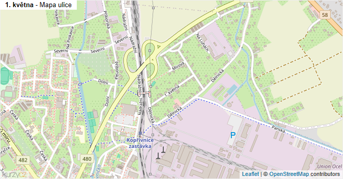 1. května - mapa ulice