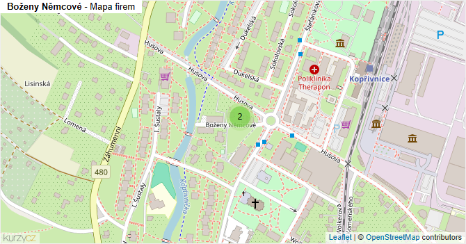 Boženy Němcové - mapa firem