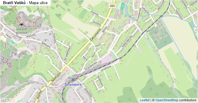 Bratří Vašků - mapa ulice