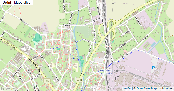 Dolní - mapa ulice