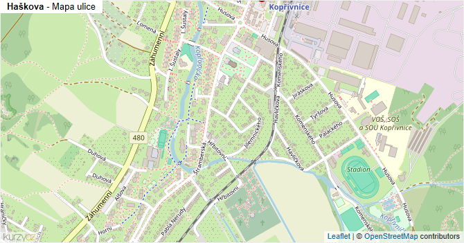 Haškova - mapa ulice