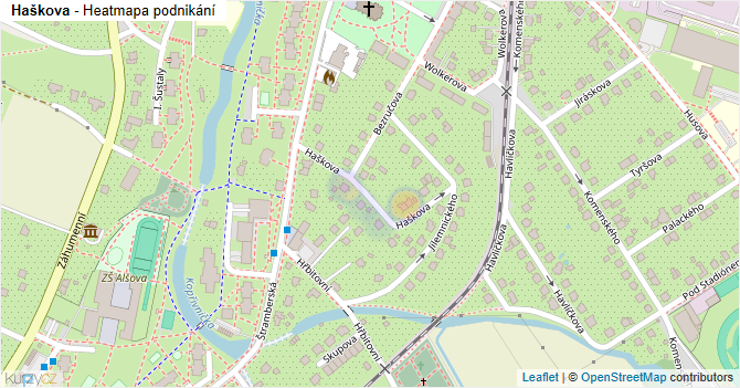 Haškova - mapa podnikání