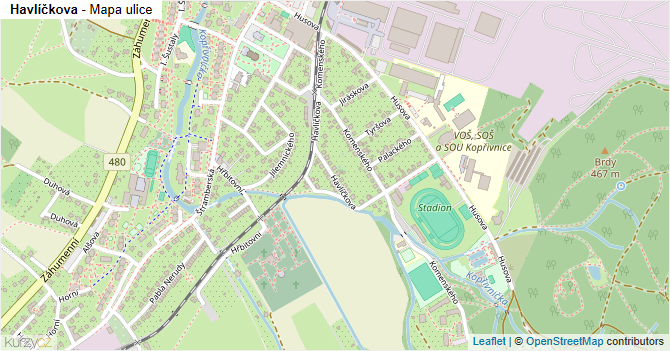 Havlíčkova - mapa ulice