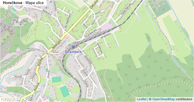 Horečkova - mapa ulice
