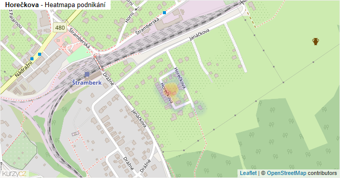 Horečkova - mapa podnikání