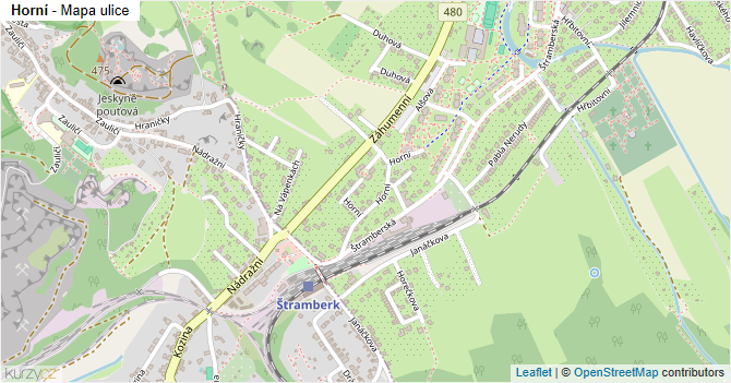 Horní - mapa ulice