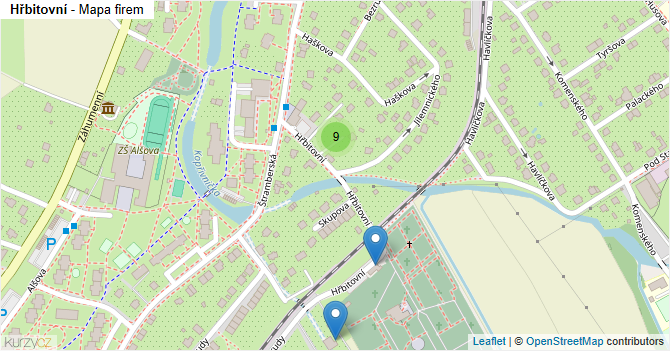 Hřbitovní - mapa firem
