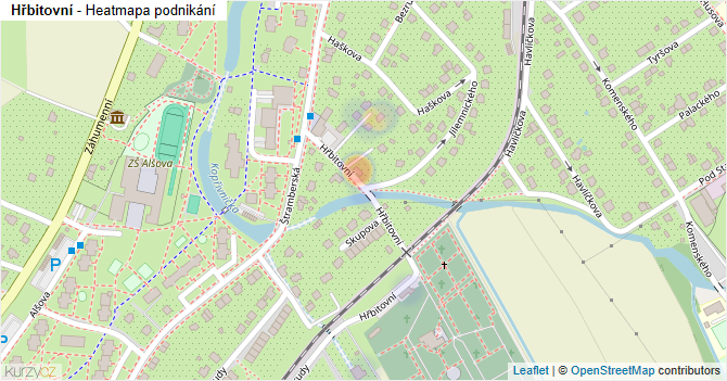 Hřbitovní - mapa podnikání