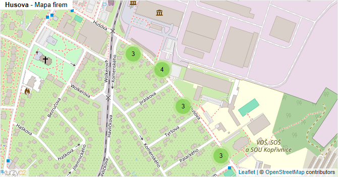 Husova - mapa firem