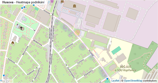Husova - mapa podnikání