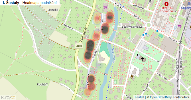 I. Šustaly - mapa podnikání