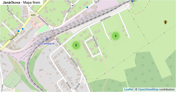 Janáčkova - mapa firem