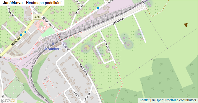 Janáčkova - mapa podnikání