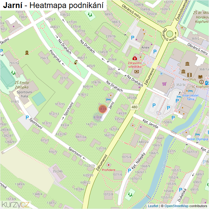Mapa Jarní - Firmy v ulici.
