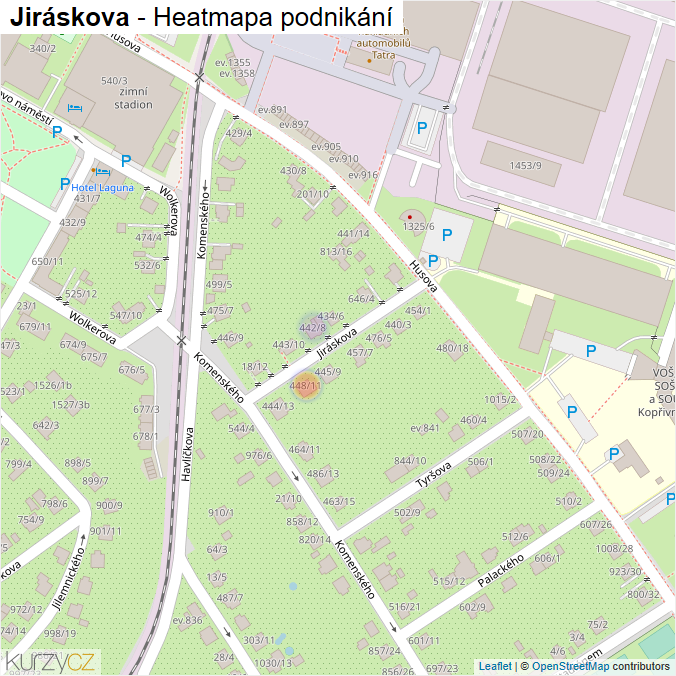 Mapa Jiráskova - Firmy v ulici.