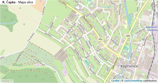 K. Čapka - mapa ulice
