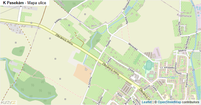 K Pasekám - mapa ulice