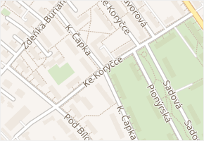 Ke Koryčce v obci Kopřivnice - mapa ulice