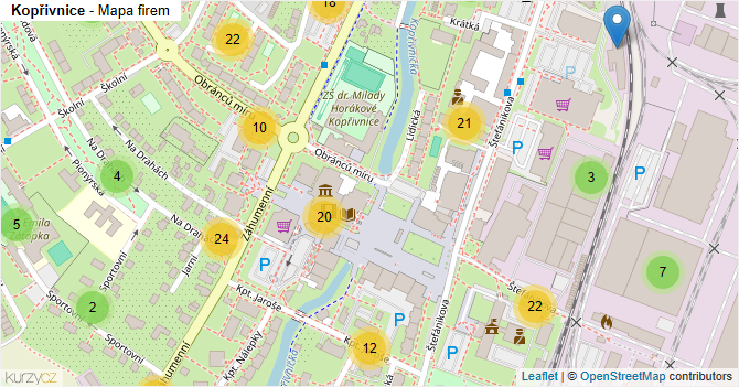 Kopřivnice - mapa firem