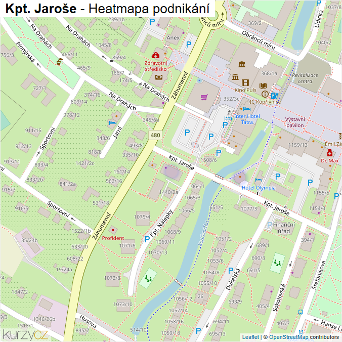 Mapa Kpt. Jaroše - Firmy v ulici.