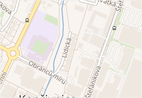Lidická v obci Kopřivnice - mapa ulice