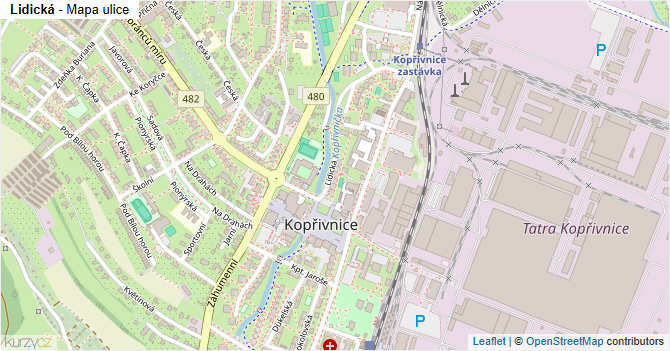 Lidická - mapa ulice