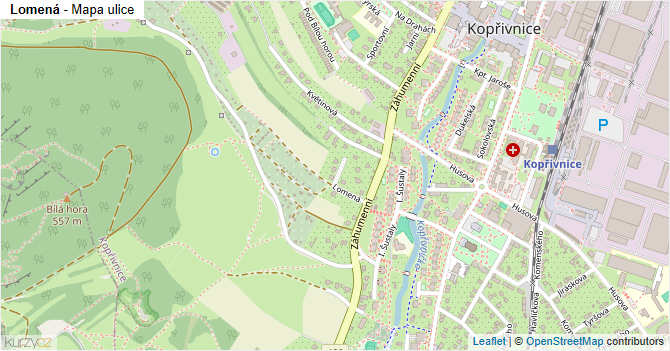 Lomená - mapa ulice