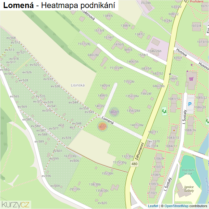 Mapa Lomená - Firmy v ulici.