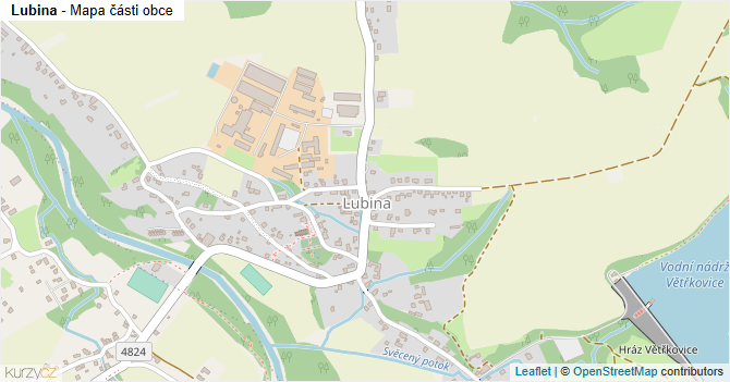 Lubina - mapa části obce