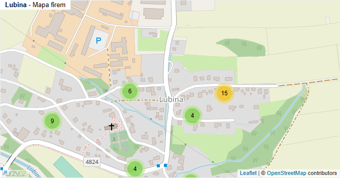 Lubina - mapa firem