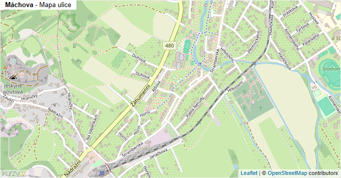 Máchova - mapa ulice
